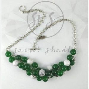 Handmade: jade & howlite gemstone necklace